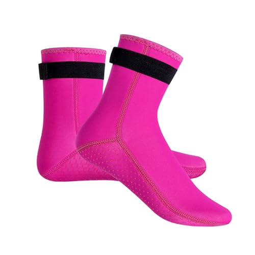 VGEBY 3 Mm Tauchsocken, rutschfest, Verschleißfest, Thermo-Strand-Wassersocken, Stiefel, Schuhe Zum Schwimmen, Schnorcheln (Rosenrot) von VGEBY