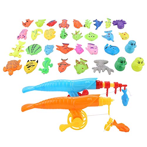 39 Stücke Angeln Spielzeug, Magnetische Spielzeug Angeln Spiel Set Pädagogisches Spielzeug Angelrute + Fischernetz + Spielzeug Organismus für Kinder Baby von VGEBY