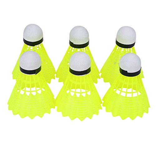 VGEBY 6Pcs Federbälle, Feder Badminton Ball Nylon Shuttlecocks Indoor Outdoor Sporttraining von VGEBY