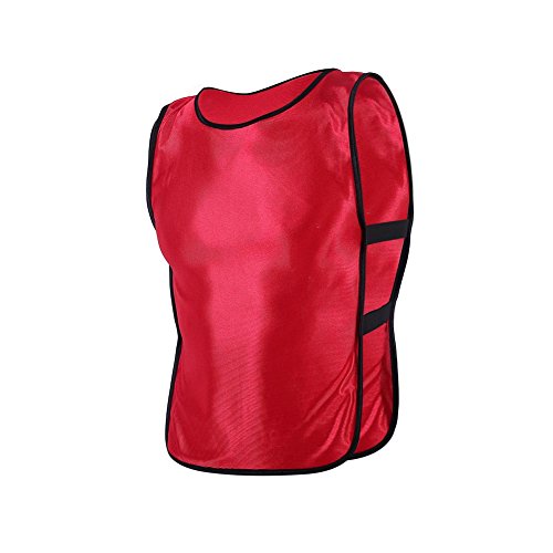 VGEBY 6pcs Trainingsleibchen Kinder, Fußball Leibchen Markierungshemden Set für Jungen Mädchen Basketball Sports Training Trikot Weste (Farbe : Rot, Abmessung : 6pcs) von VGEBY