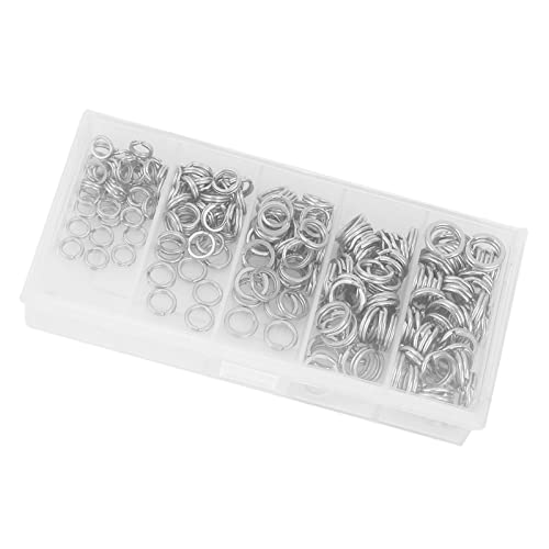 VGEBY Angel-Split-Ring, 200-teiliges Edelstahl-Angelköder-Verbindungsset, Doppeltes Angelgerät-Zubehör, Wirbel und Druckknöpfe für Köder, Terminal Tackle VGEBY Angel-Split-Ring, 200-teiliges Edelstahl-Angelköder-Verbindungsset, Doppeltes Angelgerät-Zubehör, Wirbel und Druckknöpfe für Köder, Terminal Tackle von VGEBY