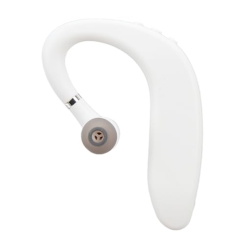 VGEBY Bluetooth-Headset, Kabelloser Einzelohr-Ohrhörer, Freisprech-Kopfhörer mit Extrem Geringer Latenz und USB für Autofahren, Laufen, Büro (Weiss) von VGEBY