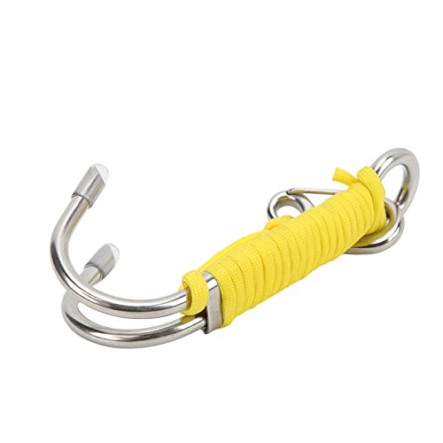 VGEBY Diving Drift Hook, Diving Double Dual Edelstahl Drift Hook mit Schnur für Höhlentauchen(Gelb) Tauchen von VGEBY