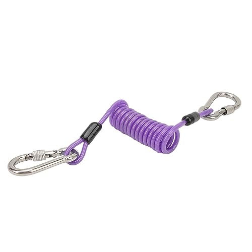 VGEBY Edelstahl-Tauch-Lanyard-Clips für Kameras und Tauchlampen – Anti-Verlust-Seil mit Schnalle, Wiederverwendbar, Hohe Zugkraft Beim Tauchen und Schnorcheln (Purple) von VGEBY