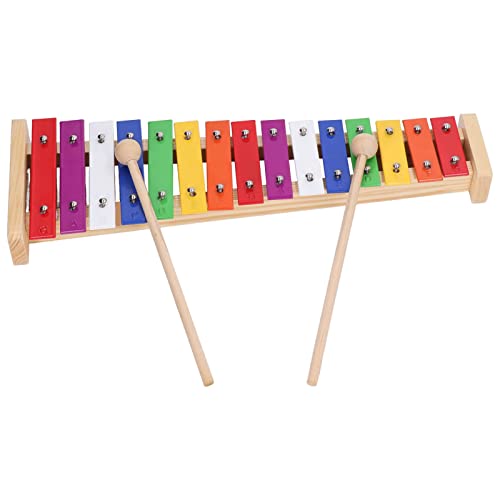 VGEBY Glockenspiel für Kinder,15 Key Notes Holz Xylophon Pädagogisches Glockenspiel Xylophon Instrument mit 2 Schlägel für Kinder von VGEBY