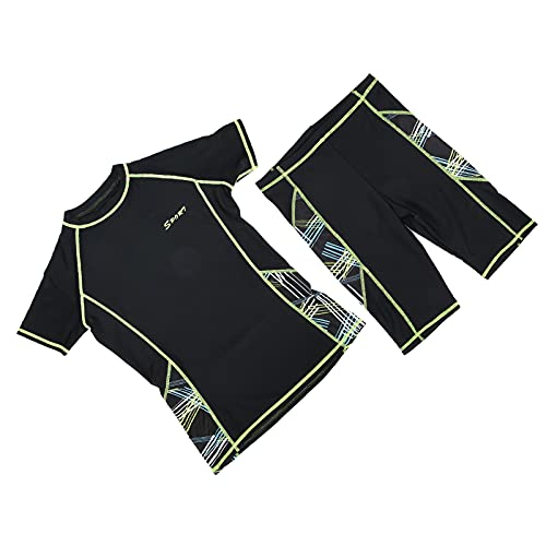 VGEBY Herren Tauchanzug Polyamidfaser 2 teiliger Kurzarm Neoprenanzug Fluoreszierender Sommer Surf Tauchanzug mit Grüner Kante für Herren(XXL) von VGEBY