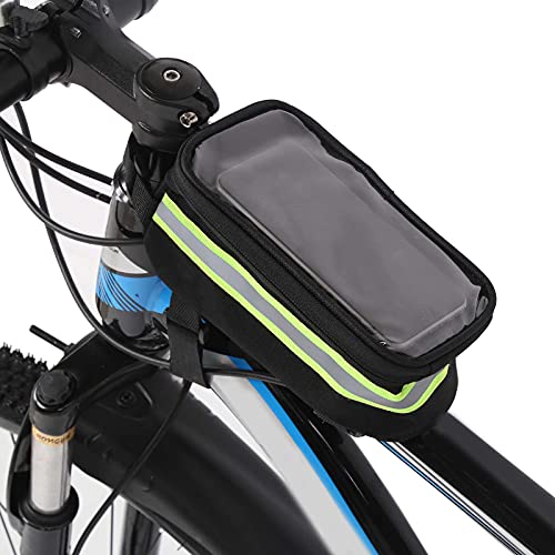 VGEBY Mountainbike Handytasche Fahrradrahmen Vorderrohrtasche Touchscreen Fahrradtasche Radfahren Aufbewahrungstasche Kompatibel mit 6,3 X 3,2 Zoll Telefon(Grün) von VGEBY