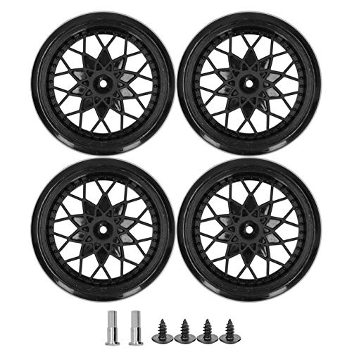 VGEBY RC Tire 4Pcs ferngesteuertes Auto Metallachs-Reifensatz Zubehör für WPL D12 Micro Truck Modellauto(schwarz) von VGEBY