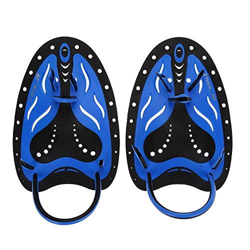 Schwimmen Hand Paddel Einstellbare Tauchen Ausbildung Hand Fin Flippers Ausrüstung(M-Blau) von VGEBY