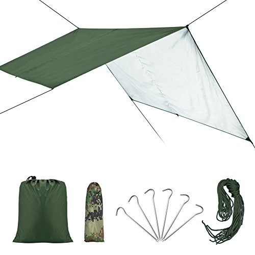 Wasserdicht BW Zelte, Zeltplane mit Öse für Camping und Outdoor mit Tragetasche (Farbe : Grün) von VGEBY