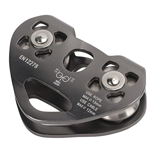 VGEBY Zipline Pulley, Hochfeste Tragbare Doppel-Trolley-Aluminium-Pulley-Kletterrolle für Bergsteigen VGEBY Zipline Pulley, Hochfeste Tragbare Doppel-Trolley-Aluminium-Pulley-Kletterrolle für Bergsteigen von VGEBY