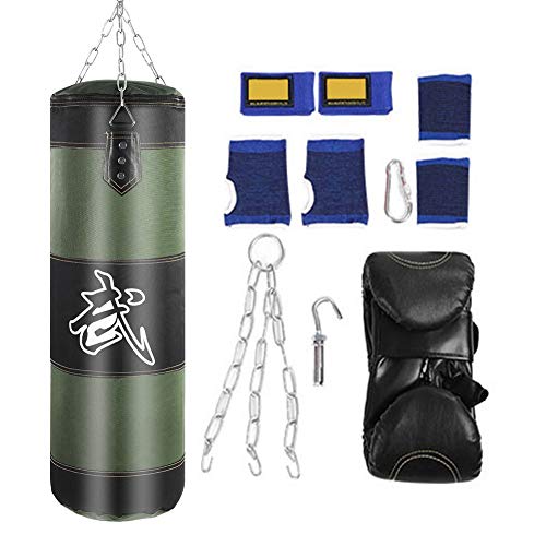VGEBY1 Boxsack, schwere Boxsäcke, physische Verpackungsausrüstung für Sandsäcke, Kickboxen, Boxhaken (80 cm, grün) Kampfsportzubehör von VGEBY1