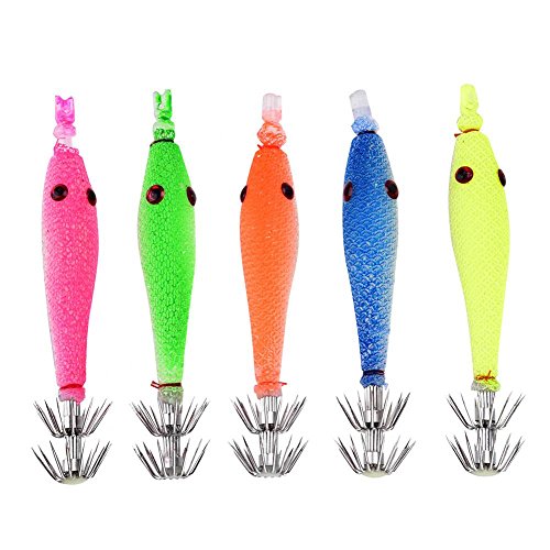 5 Stücke Squid Jig Haken, Silikon Künstliche Leucht Squid Tintenfisch Ärmel Locken Haken Angelzubehör 5 Stücke Squid Jig Haken, Silikon Künstliche Leucht Squid Tintenfisch Ärmel Locken Haken Angelzubehör von VGEBY