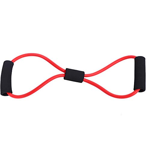 Expander Widerstand Band, 8-Form Expander Widerstand Trainingsbänder Trainingsseil Tube Workout Fitness Übung für Yoga Gym(Rot) von VGEBY1