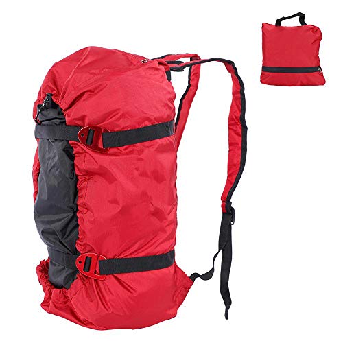 VGEBY1 Kletterseil Tasche, Faltender Wasserdichter Seiltasche Kletterausrüstung Tragetasche Climbing Rope Bag Sporttasche Werkzeugsack Stabil Seilsack Rucksack(Rot) von Dilwe