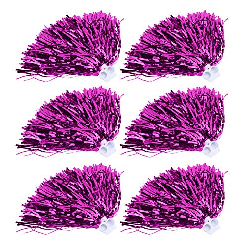 VGEBY Sport Pom Poms, 6pcs 7 Farben Cheerleader Pom Poms Sports Dance Cheer für Jubel Squads, Bühnenauftritte und Sport(Rose rot) von VGEBY