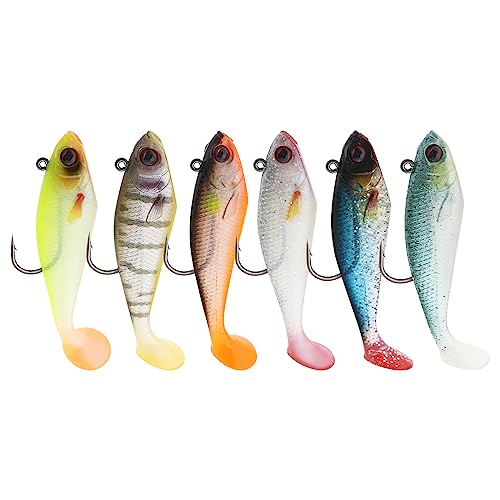 VGOL 6 x Angelköder, Silikon, weich, 3D-Paddelschwanz, Simulationsköder, Angelzubehör für Süßwasser, Salzwasser, Ziel, Barsch, Forelle, Zander, Hecht, Snook, 70 mm, 10,5 g VGOL 6 x Angelköder, Silikon, weich, 3D-Paddelschwanz, Simulationsköder, Angelzubehör für Süßwasser, Salzwasser, Ziel, Barsch, Forelle, Zander, Hecht, Snook, 70 mm, 10,5 g von VGOL