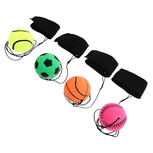 VICASKY 1 Satz Fluoreszierender Hüpfball Bälle Für Armbänder Armband-Ball-Spielzeug Spielset Brausetabletten Sport Spielzeug Für Kinder Entspannendes Spielzeug Wurfspielzeug Gummi 4 Stück von VICASKY