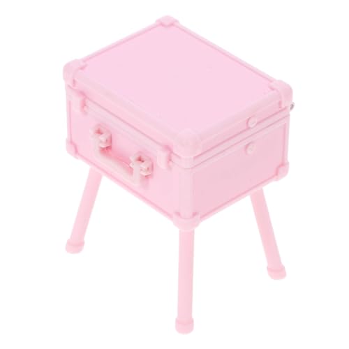 VICASKY 1 Satz Mini-Kosmetikkoffer Puppenhaus-dekor Puppenhaus-Zeug Puppenstubenmöbel Spielzeug Puppenhausdekoration Süßigkeiten-Snack-Halter Puppenschrank Puppenhauszubehör Abs Rosa von VICASKY