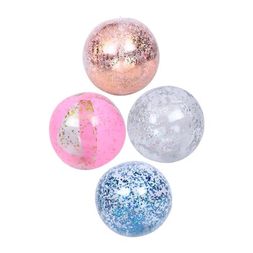 VICASKY 1 Satz Strandball Mit Pailletten Aufblasbarer Schwimmball Strand-billardball Dekorative Transparente Kugel Aufblasbare Glitzerkugeln Wasser Aufblasbarer Ball Wasserball PVC 4 Stück von VICASKY