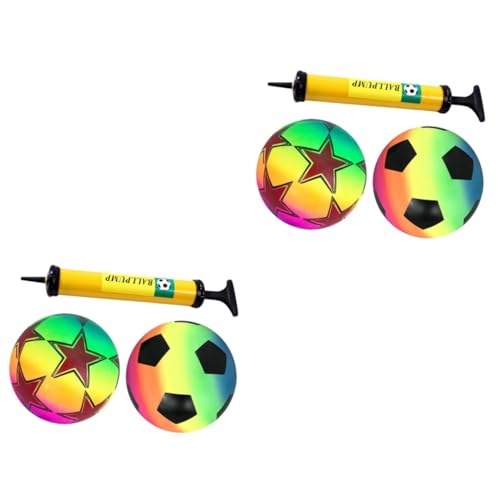 VICASKY 2 Sätze Ball für Kinder Kinderspielzeug Kinder Outdoor Spielzeug Kid Toys Kinder aufblasbarer Ball Bälle für Kinder Spielzeuge Kinderball lustiger aufblasbarer Fußball Colorful von VICASKY