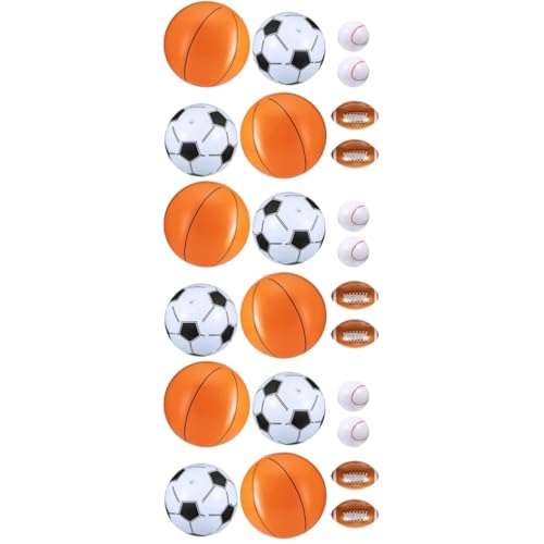 VICASKY 24 STK Wasserball-Set Aufblasbare Ball-Strandspielzeuge aufblasbarer Fußball aufblasbare Korb-Wasserbälle Sportbälle Kinderspielzeug aufblasbare Fußbälle Ball für den Strand PVC von VICASKY