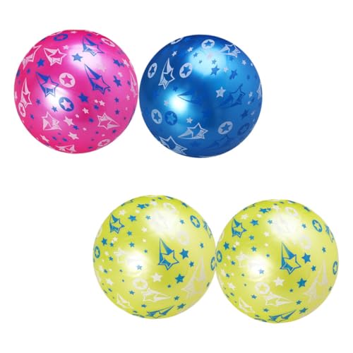 VICASKY 4 Stück aufblasbarer Meteorplanet Kinderspielzeugball Ballspielzeug Kugel mit Sternenmuster Kinder Outdoor Spielzeug Kinder draußen Spielzeug Ball Spielzeug aufblasbarer Ball PVC von VICASKY