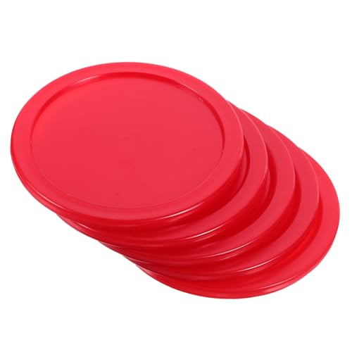 VICASKY 5St Hockeyzubehör Mini-Airhockey Zubehör für Airhockey-Tische Eishockey-Ausrüstung Hockey-Puck Table Hockey air Hockey Zubehör für Hockeytische Mini-Hockey-Zubehör Plastik rot von VICASKY