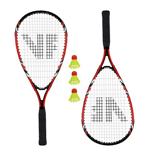 VICTOR Speed-Badminton 100 Set Premium - 2 Badmintonschläger, 3 Bälle und eine hochwertige Badmintontasche rot von VICFUN