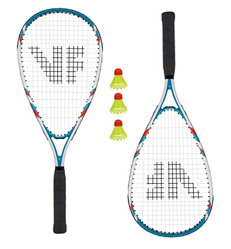VICTOR Speed-Badminton 100 Set Premium - 2 Badmintonschläger, 3 Bälle und eine hochwertige Badmintontasche weiß von VICFUN