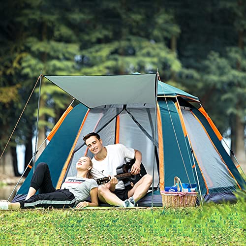 4-Personen-Zelte Campingzelt Outdoor-Zelt Wasserdichtes Faltbares Zelt mit Feuchtigkeitspolster 10D wasserdichtes Gewebe, Familienpartyzelt für Gras, Strand, Park von VICIYOO