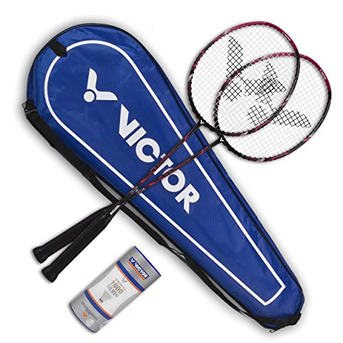 VICTOR Badmintonset Ultramate 8-2 x Ultramate 8 Badmintonschläger, 3 x Nylonshuttle 1000, 1 x Thermobag VICTOR Badmintonset Ultramate 8-2 x Ultramate 8 Badmintonschläger, 3 x Nylonshuttle 1000, 1 x Thermobag von VICTOR