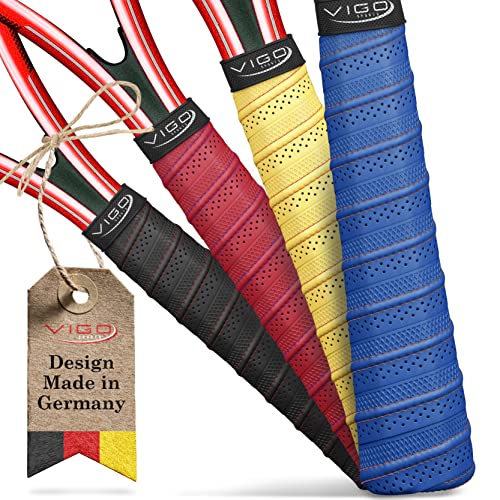 VIGO SPORTS selbstklebendes Griffband mit luftdurchlässiger Perforierung für idealen Grip bei schwitzenden Händen I Griffband Tennisschläger für einfache Montage I für Tennis, Badminton und Squash VIGO SPORTS selbstklebendes Griffband mit luftdurchlässiger Perforierung für idealen Grip bei schwitzenden Händen I Griffband Tennisschläger für einfache Montage I für Tennis, Badminton und Squash von VIGO SPORTS
