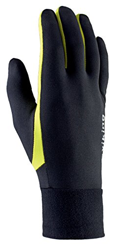 VIKING Runaway Multifunktions-Handschuhe für Damen und Herren, mit Telefonsystem, ideal für Langlauf, Radfahren, Schwarz/Neon Vt, 7 von VIKING