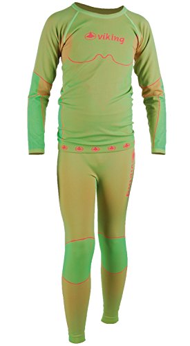 VIKING Thermounterwäsche Kinder Set Hose und Longsleeve Funktionsunterwäsche Riko Set, 73 grün/rot, 128-140cm VIKING Thermounterwäsche Kinder Set Hose und Longsleeve Funktionsunterwäsche Riko Set, 73 grün/rot, 128-140cm von VIKING