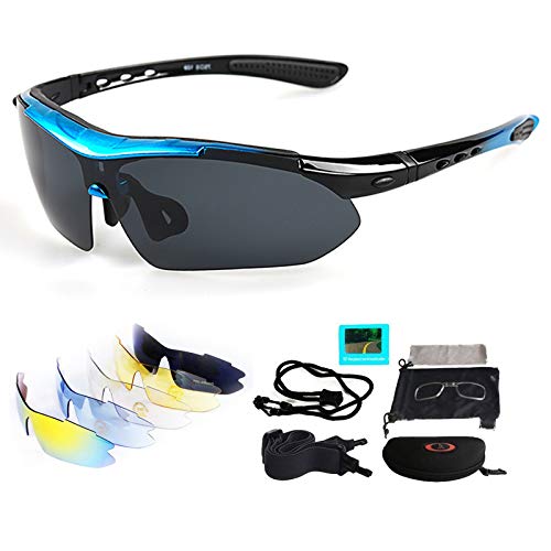 VILISUN Fahrradbrille Sportbrille UV-Schutz mit 5 Wechselgläser inkl Schwarze Polarisierte Linse, Unisex Sonnenbrille, für Outdooraktivitäten wie Radfahren Laufen Klettern VILISUN Fahrradbrille Sportbrille UV-Schutz mit 5 Wechselgläser inkl Schwarze Polarisierte Linse, Unisex Sonnenbrille, für Outdooraktivitäten wie Radfahren Laufen Klettern von VILISUN