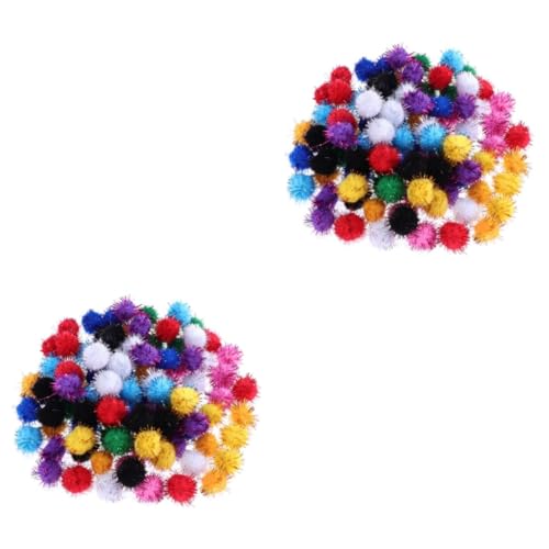 VILLCASE 1000 Stück 1 Plüschkugel Party Decoration Dekoration Party Farbenfrohe Pompons Weihnachtskugeln mit glitzernden Pom Poms Pomponkugel Bunte Flauschige Bälle pomball selber Machen von VILLCASE