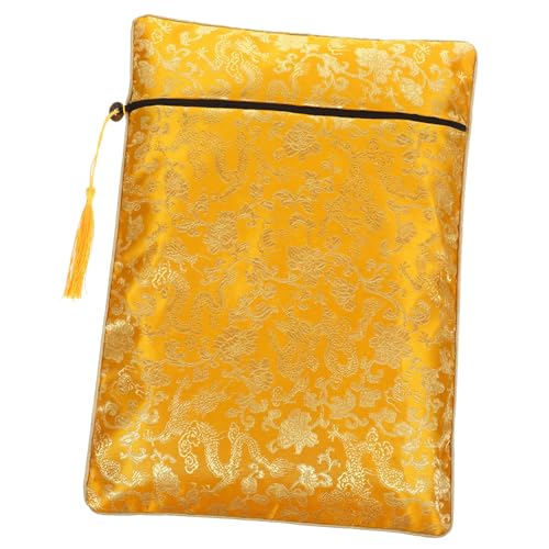 VILLCASE Büchertasche Mit Reißverschluss Etui Für Bleistifthalter Büro-bleistifttasche Taschen Schlankes Federmäppchen Multifunktions-bleistifttasche Tragbare Stifttasche Stoff Yellow von VILLCASE