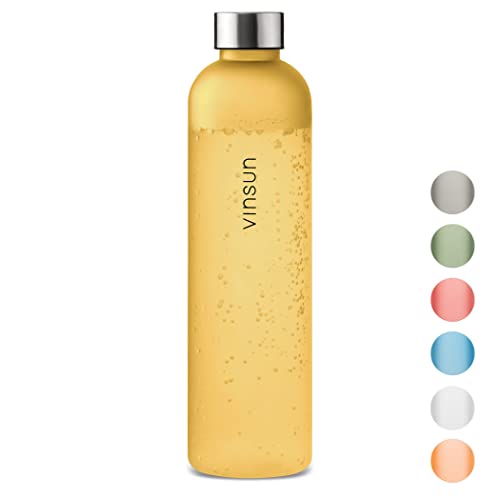 Vinsun Trinkflasche 1l gelb - wiederverwendbar, Kohlensäure geeignet, BPA frei, Tritan - Leichte Wasser Flasche für Sport, Outdoor, Schule, Uni, Fahrrad, Büro, Gym Vinsun Trinkflasche 1l gelb - wiederverwendbar, Kohlensäure geeignet, BPA frei, Tritan - Leichte Wasser Flasche für Sport, Outdoor, Schule, Uni, Fahrrad, Büro, Gym von VINSUN