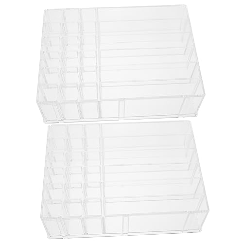 VINTORKY 2er Set Multi Grid Desktop Organizer Für Kosmetik Transparente Für Lippenstifte Und Lidschatten Ideal Für Home Office Und Schminktisch Praktische von VINTORKY