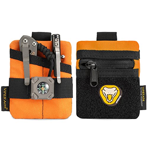 VIPERADE VE13 Mini EDC Pouch,Kleiner EDC Organizer Tasche mit 3 Taschen,Mini EDC Werkzeugtasche mit Klettverschlussbereich,Mini EDC Tasche Kleiner Multitool Organizer Rucksack-Zusatztasche-Orange VIPERADE VE13 Mini EDC Pouch,Kleiner EDC Organizer Tasche mit 3 Taschen,Mini EDC Werkzeugtasche mit Klettverschlussbereich,Mini EDC Tasche Kleiner Multitool Organizer Rucksack-Zusatztasche-Orange von VIPERADE