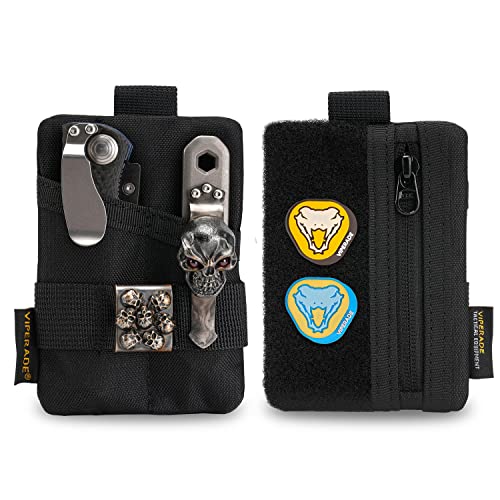 VIPERADE VE15 Mini EDC Pouch,Kleiner EDC Organizer Tasche mit 3 Taschen,Mini EDC Werkzeugtasche mit Klettverschlussbereich,Mini EDC Tasche Kleiner Multitool Organizer Rucksack-Zusatztasche -Schwarz VIPERADE VE15 Mini EDC Pouch,Kleiner EDC Organizer Tasche mit 3 Taschen,Mini EDC Werkzeugtasche mit Klettverschlussbereich,Mini EDC Tasche Kleiner Multitool Organizer Rucksack-Zusatztasche -Schwarz von VIPERADE