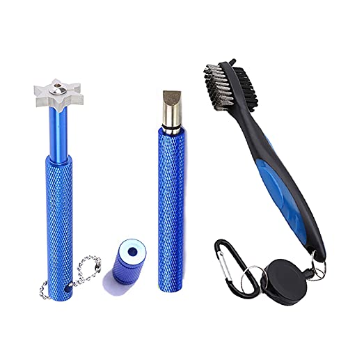 VIPMOON 3 Pcs Golf Clubs Groover Golfschläger Bürste Golf Reinigungsbürste mit Groove Spitzer Set Golf Clean Werkzeug Set für Schlägerflächen Rillen, Golftasche, Schuh, Blau VIPMOON 3 Pcs Golf Clubs Groover Golfschläger Bürste Golf Reinigungsbürste mit Groove Spitzer Set Golf Clean Werkzeug Set für Schlägerflächen Rillen, Golftasche, Schuh, Blau von VIPMOON