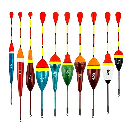 VIPMOON Posen Angeln Set 10 Stück Schwimmer Angeln Forelle 0.6g/0.8g/1.2g/2.5g/3g/4.5g Angelposen Fishing Posen Set VIPMOON Posen Angeln Set 10 Stück Schwimmer Angeln Forelle 0.6g/0.8g/1.2g/2.5g/3g/4.5g Angelposen Fishing Posen Set von VIPMOON