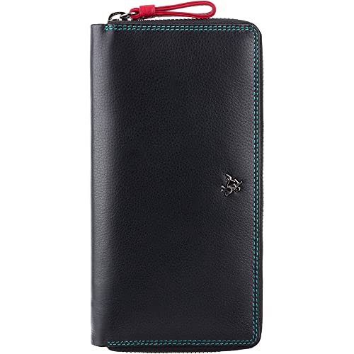 VISCONTI 100% Pur Leder Damen Portemonee RFID Schutz Geldbeutel XL Geldbörse mit Reißverschluss für zusätzliche Sicherheit Bifold Portmonee mit Geschenk-Box ''Spectrum'' - Herzen/Schwarz VISCONTI 100% Pur Leder Damen Portemonee RFID Schutz Geldbeutel XL Geldbörse mit Reißverschluss für zusätzliche Sicherheit Bifold Portmonee mit Geschenk-Box ''Spectrum'' - Herzen/Schwarz von VISCONTI