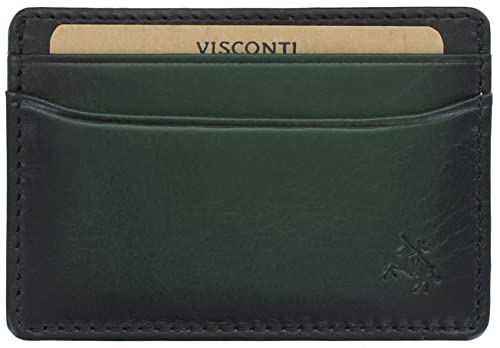 Visconti Atelier Collection Kreditkartenetui aus EVA-Leder, RFID-blockierend, AT54, Schwarz und Dunkelgrün, Einheitsgröße von VISCONTI