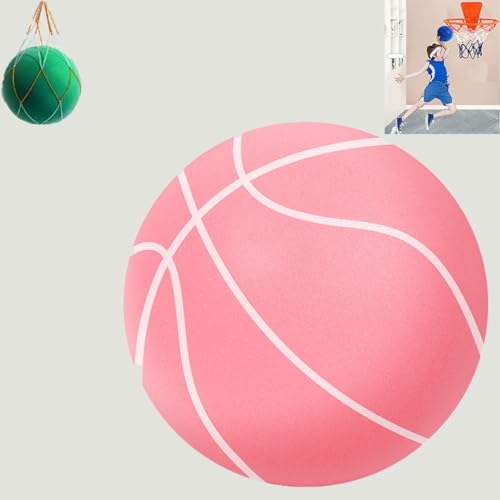VISIOLEX 2024 Mute Basketball Indoor Dribble, leiser Schaumbasketball, einfach, den ruhigen Ball zu halten, um Ballgefühl zu üben, geräuschlos und leise (Rosa, Nr.5) von VISIOLEX