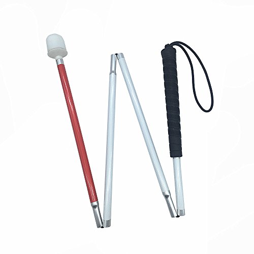 80cm Blindenlangstock,Weiße Stock,Faltlangstock mit Kautschukgriff, Kunststoff-Rollspitze, 4-teilig 80cm Blindenlangstock,Weiße Stock,Faltlangstock mit Kautschukgriff, Kunststoff-Rollspitze, 4-teilig von VISIONU