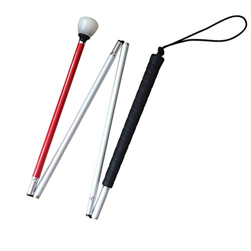 VISIONU Blindenlangstock,weiße Stock, Faltlangstock mit Kautschukgriff, Kunststoff-Rollspitze 123 cm, 4-teilig VISIONU Blindenlangstock,weiße Stock, Faltlangstock mit Kautschukgriff, Kunststoff-Rollspitze 123 cm, 4-teilig von VISIONU