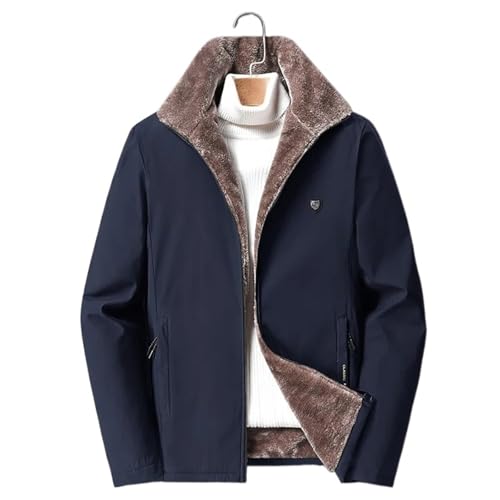 VIVAZYTGH 2024 Winterjacken for Herren – Modische, Dicke, warme, mit Baumwolle gefütterte Jacke im lässigen, lockeren Stil for große Größen(Navy Blue,5XL) von VIVAZYTGH